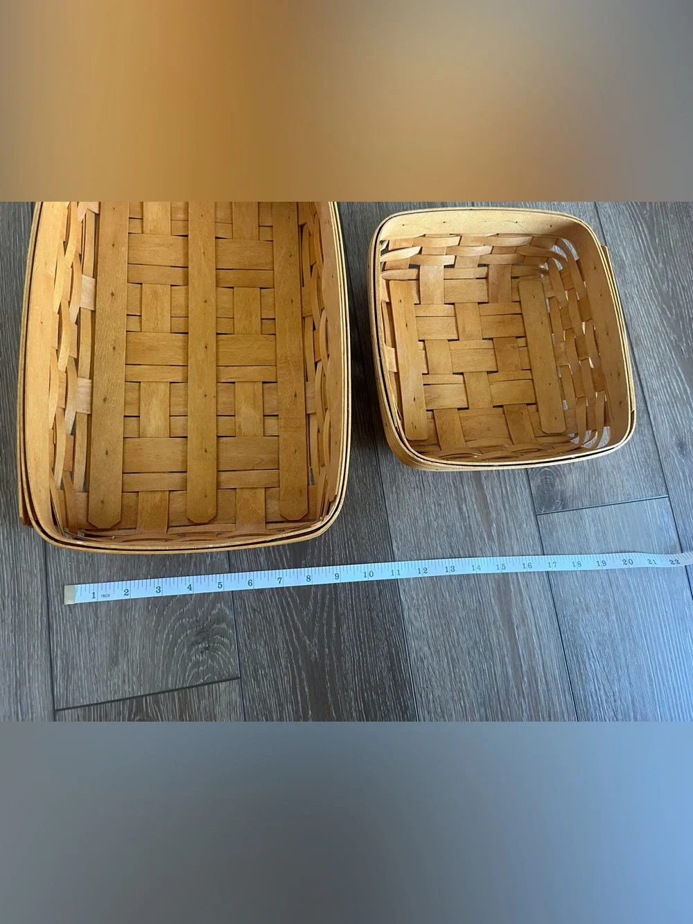 Longaberger Rectangle and Square Baskets Bundle